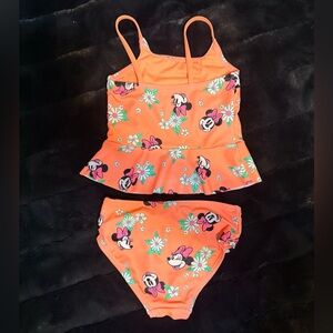 Disney Minnie Mouse Orange Floral Swimsuit Set